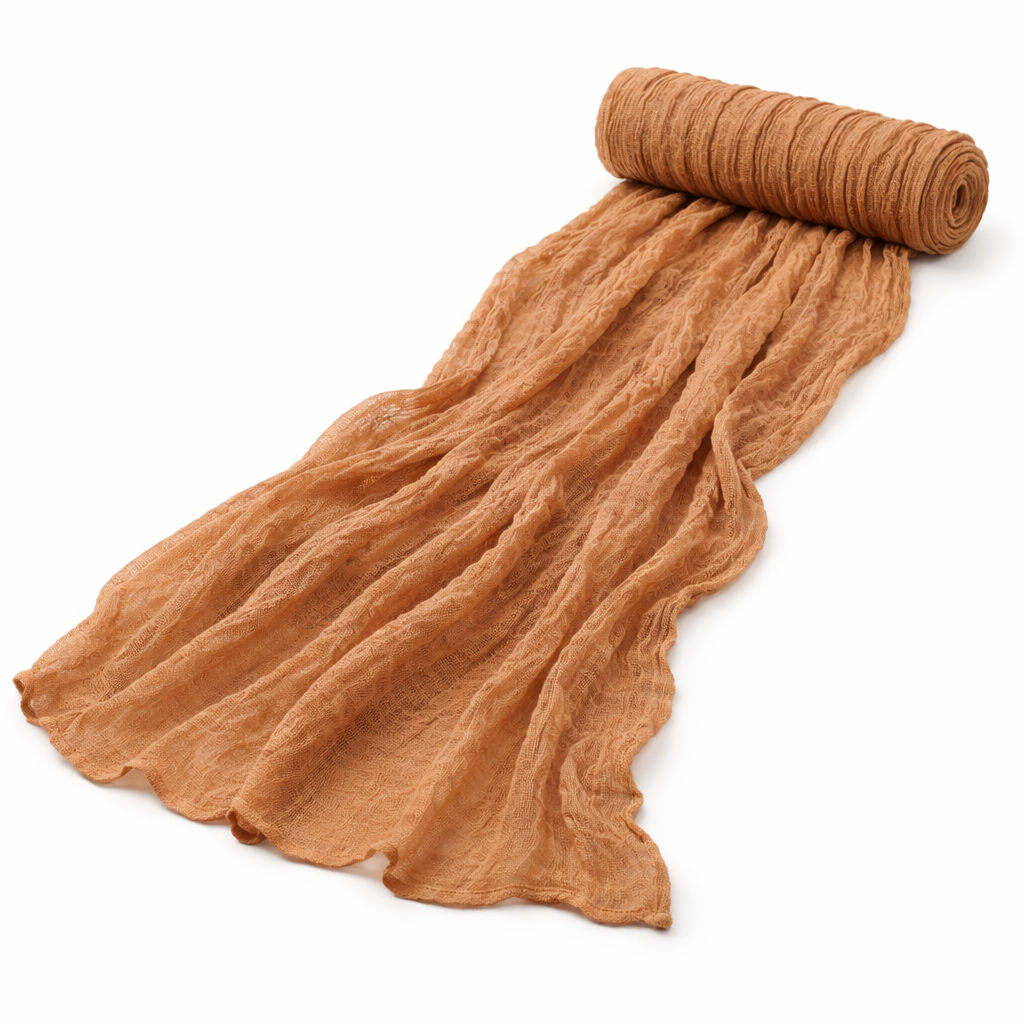 Cheesecloth Table Runner - Rustic Brown